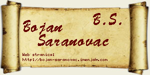 Bojan Saranovac vizit kartica